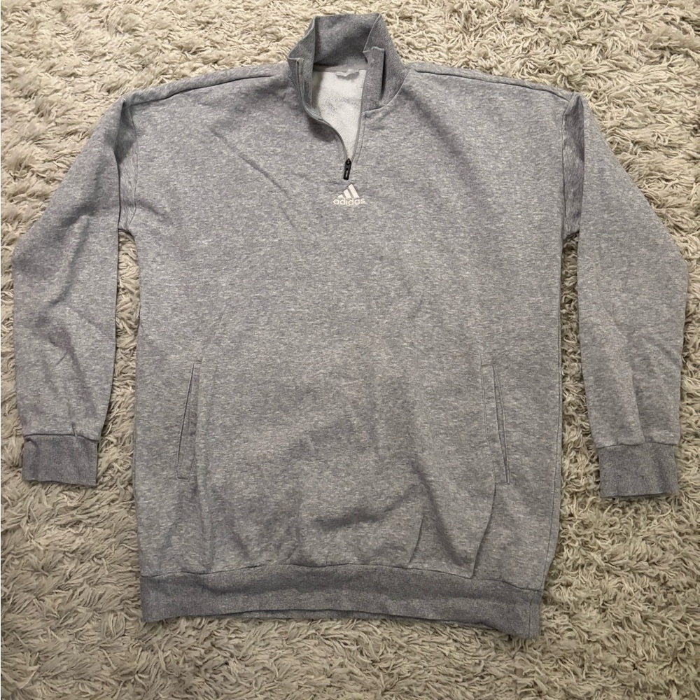 Adidas Men's Zip-Up Gray Sweater Size L